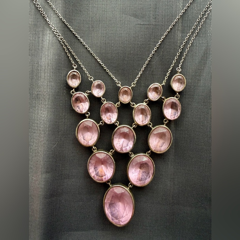 Emporio Armani Silver Necklace with Pink Accents